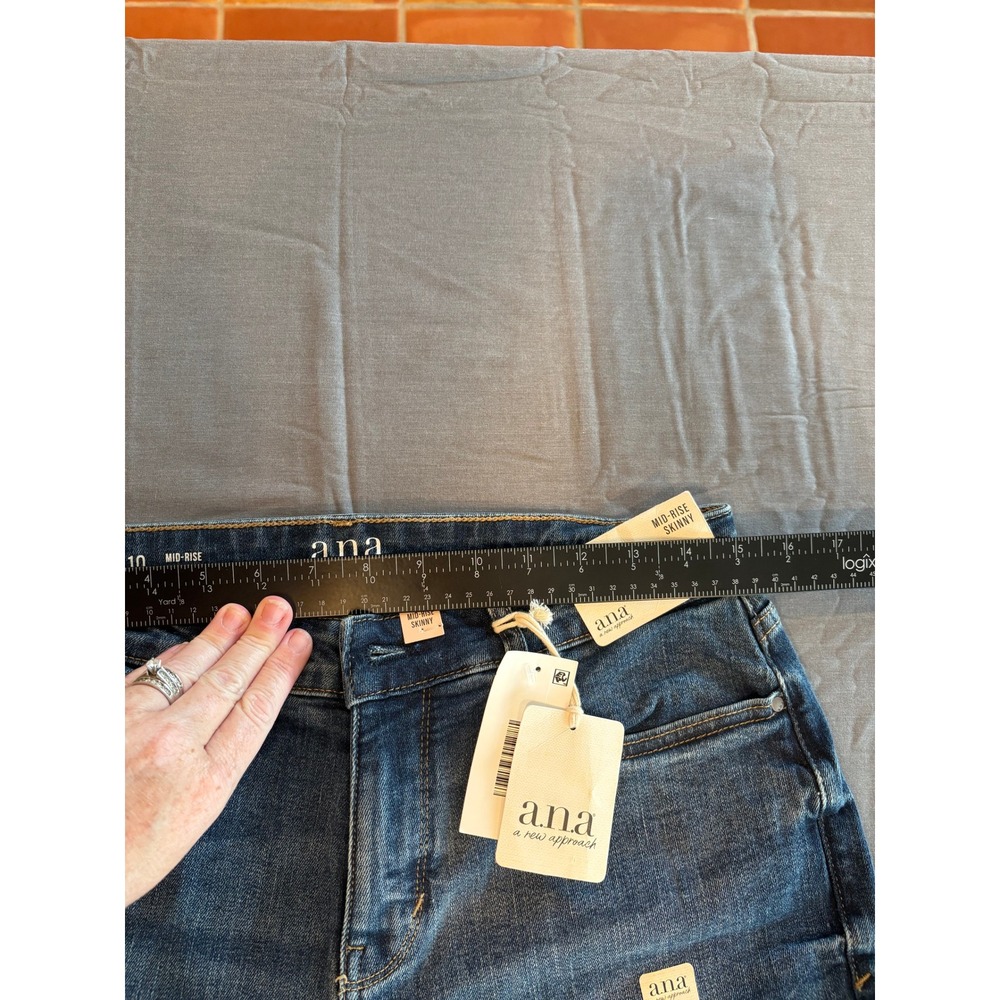 ANA A New Approach Mid-Rise Skinny Jeans Size 10 Medium Wash Blue Denim NWT - Picture 6 of 11